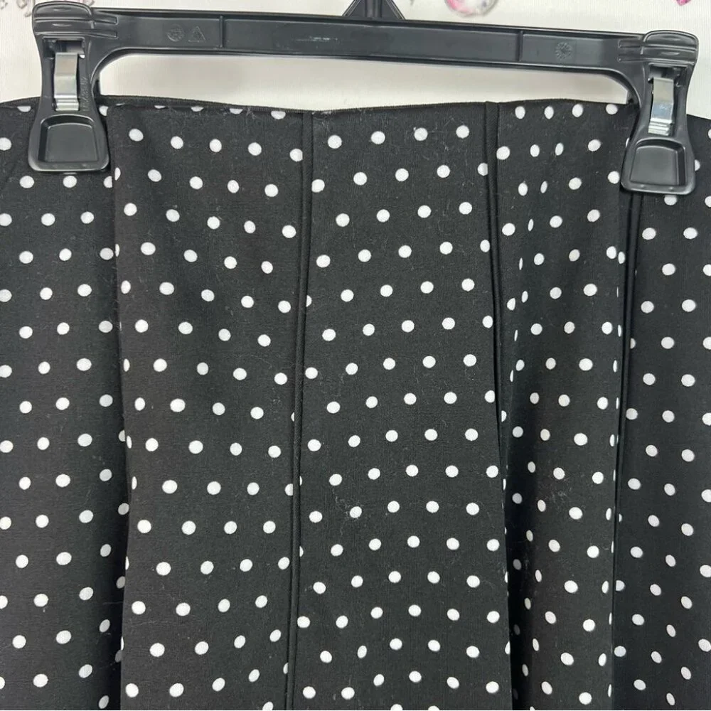 Ricki's skirt dotted flowy Black and White Polka Dot A-Line Skirt